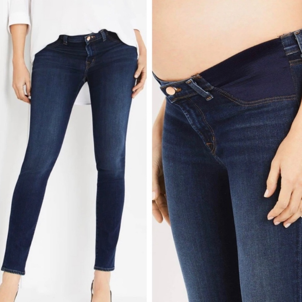 J Brand Dark Blue Starless Wash Mama J Skinny Under-Belly